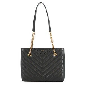 Saint Laurent Paris Chain Tote Bag Tribeca V stitch Leather Black